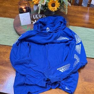 Adidas Royal Blue Hooded Tee with Sleeves